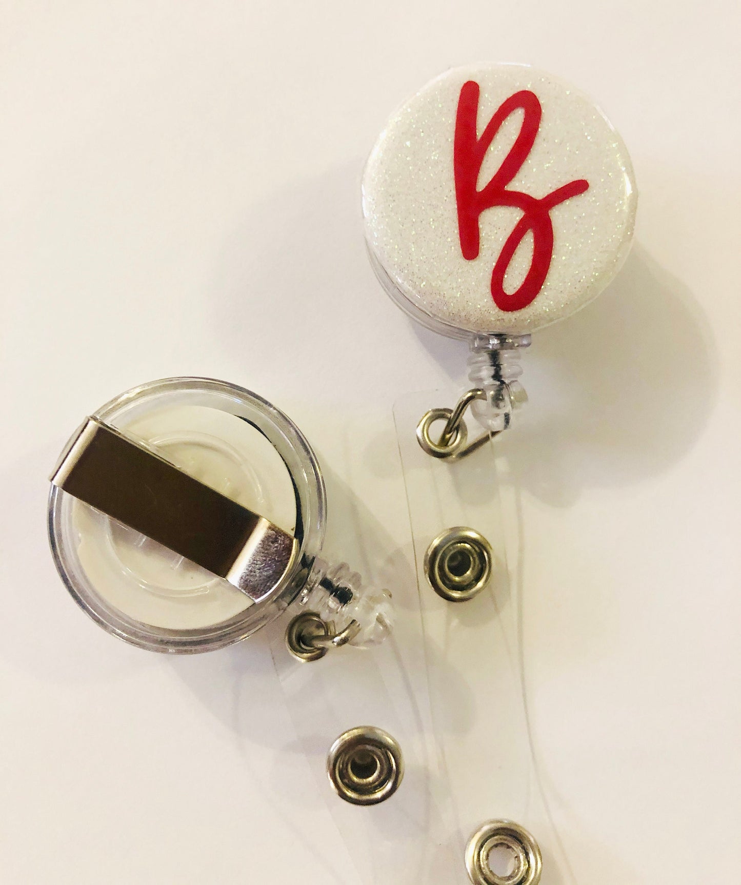 Initials Badge Reel, Monogram Bade Reel, RN Retractable badge holder, ID Badge Reel, Nurse gift, Badge Reel, Rn Badge Reel, nurse id holder