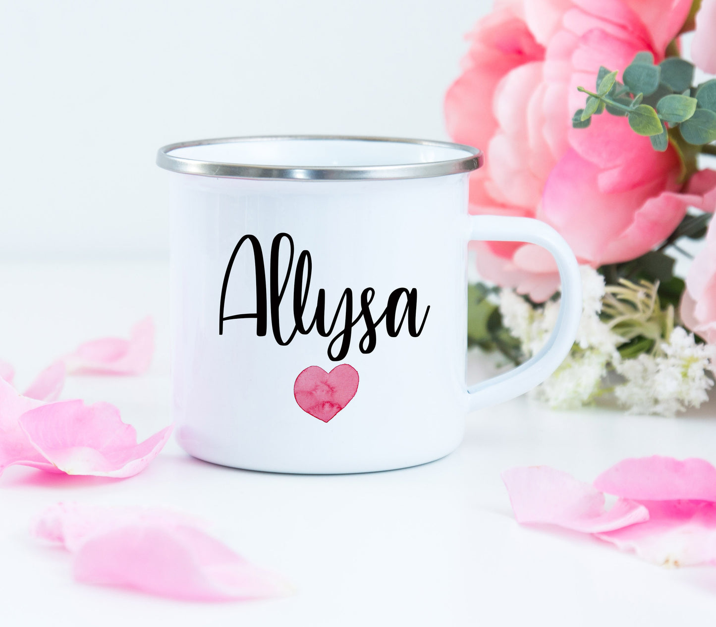 Personalized Camping Mug - Rainbow Camping Mug - Rainbow Enamel Mug - Custom Camping Mug - Enamel Mug - Rainbow Mug - Kids Mug