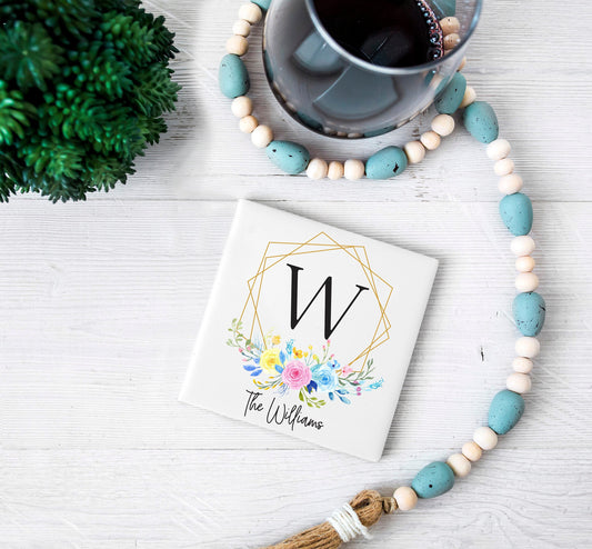 Custom Tile Coaster - Personalized Ceramic Coaster - Tile Coaster - Housewarming Gift - Wedding Gift = Ceramic Tile Coaster