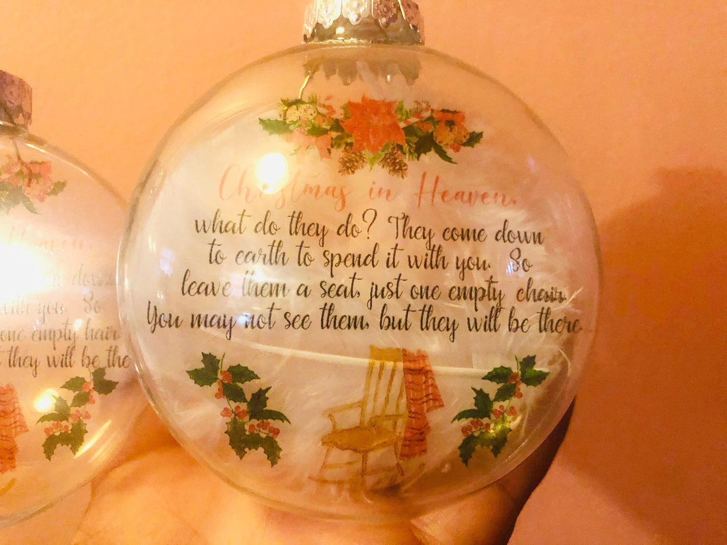 Floating Ornament - Christmas in Heaven - Memorial Ornament - Floating Memorial Ornament - Empty Chair Ornament - Christmas Ornament