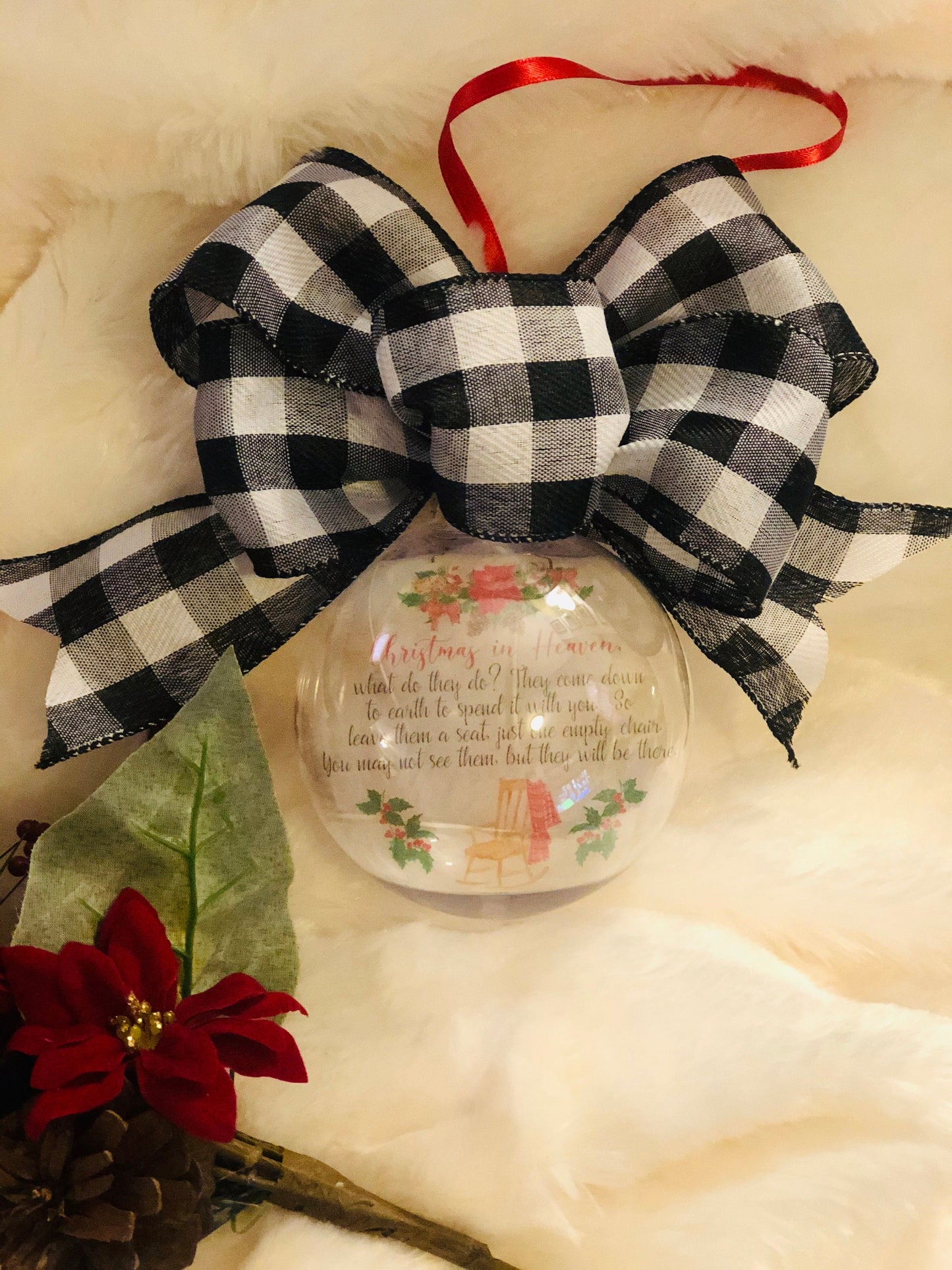 Floating Ornament - Christmas in Heaven - Memorial Ornament - Floating Memorial Ornament - Empty Chair Ornament - Christmas Ornament