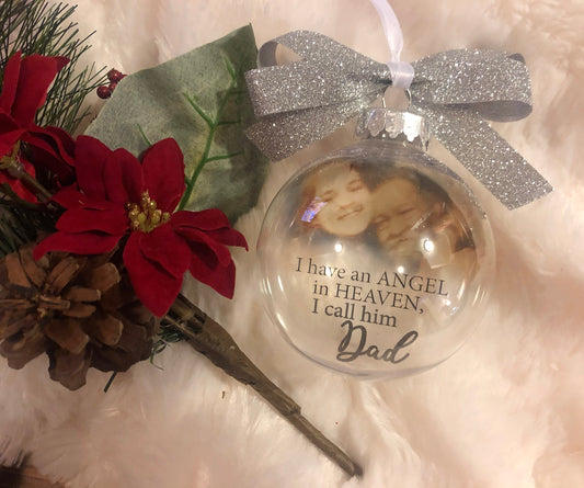 I have an angel in heaven, I call him/her Dad/Mom - Floating Ornament - Personalized Floating Ornament - Floating Memorial Ornament