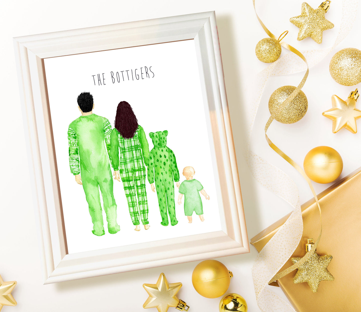 Unframed Custom Christmas Family Print - Custom Family Print - Christmas Family Pajamas - Custom Family Portrait - Christmas Print