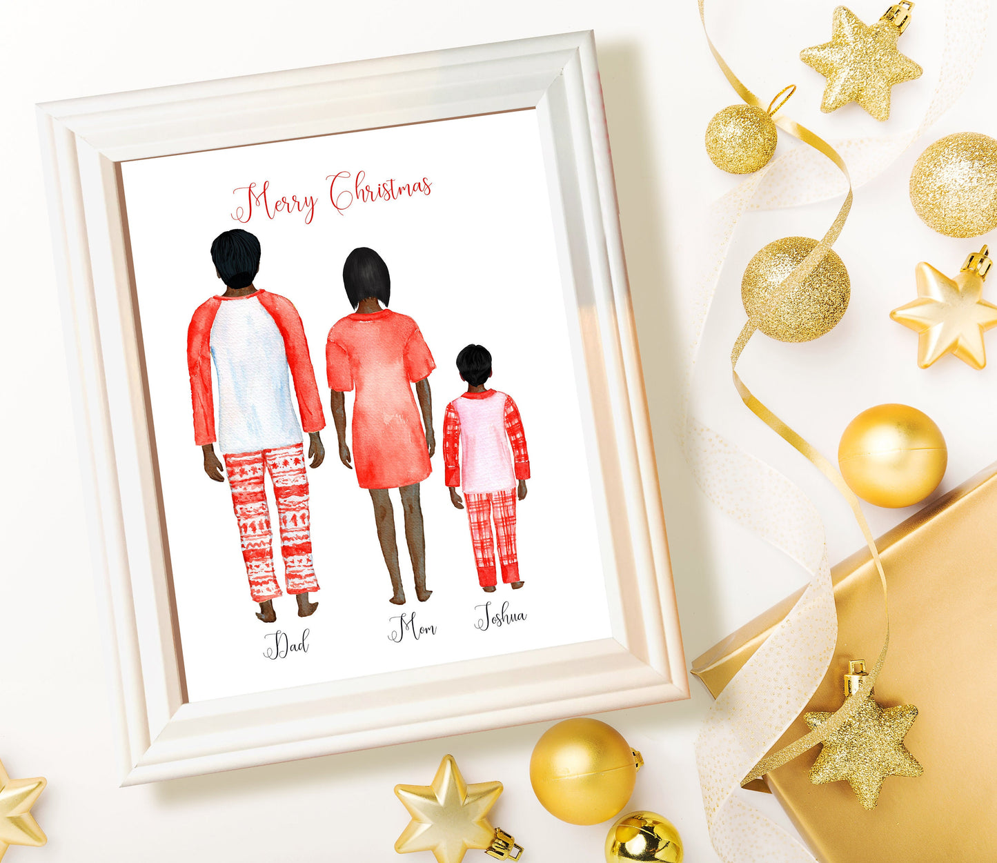 Unframed Custom Christmas Family Print - Custom Family Print - Christmas Family Pajamas - Custom Family Portrait - Christmas Print