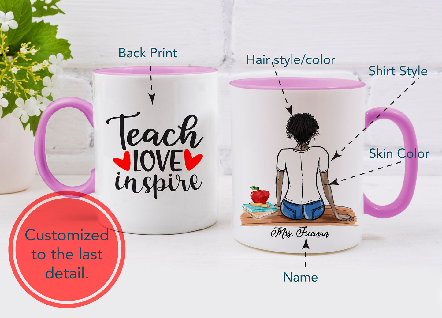 Custom Teacher Mug - Customized Teacher Mug - Personalized Teacher  Mug - Teacher Gift - Personalized Mug