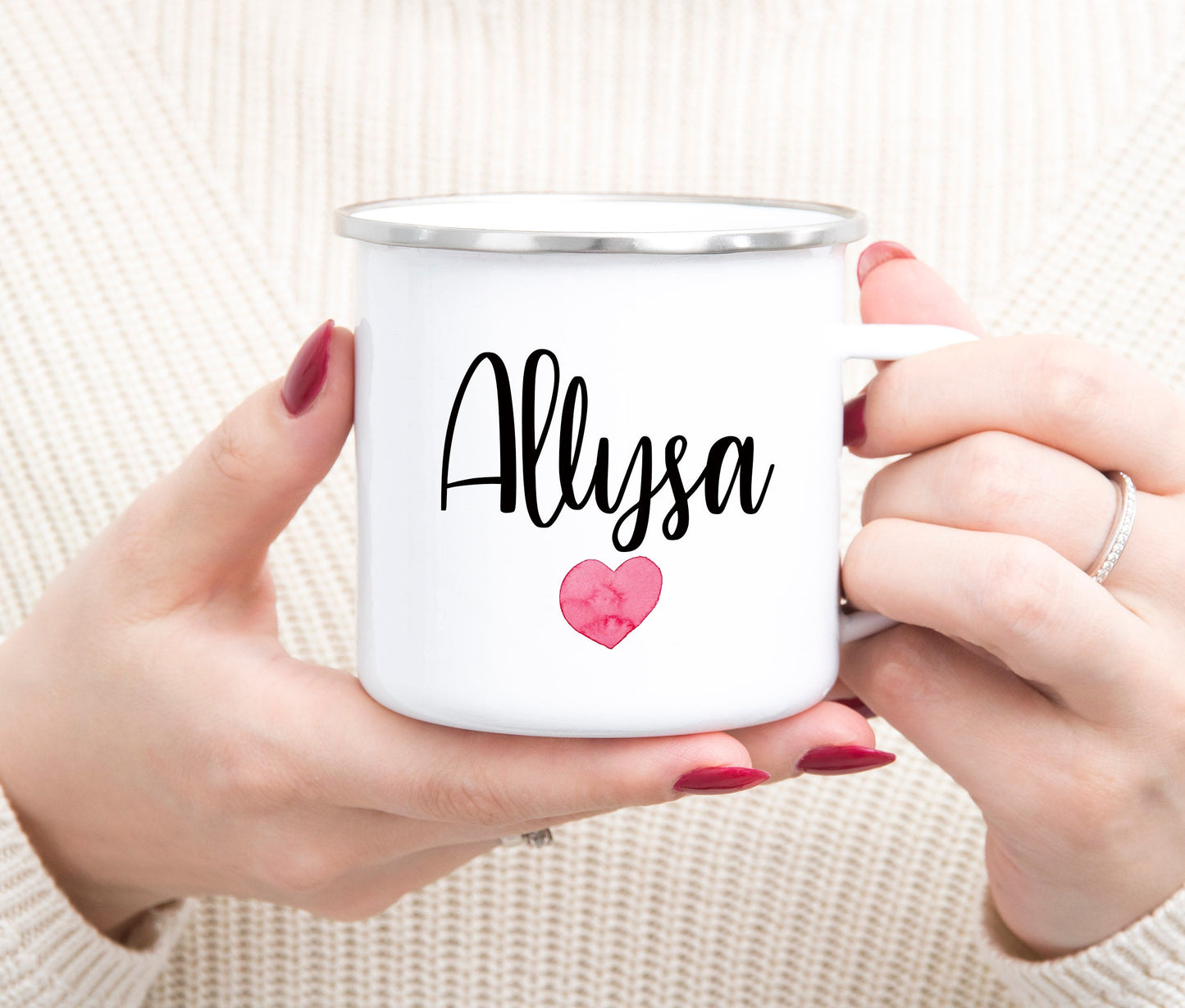 Personalized Camping Mug - Rainbow Camping Mug - Rainbow Enamel Mug - Custom Camping Mug - Enamel Mug - Rainbow Mug - Kids Mug