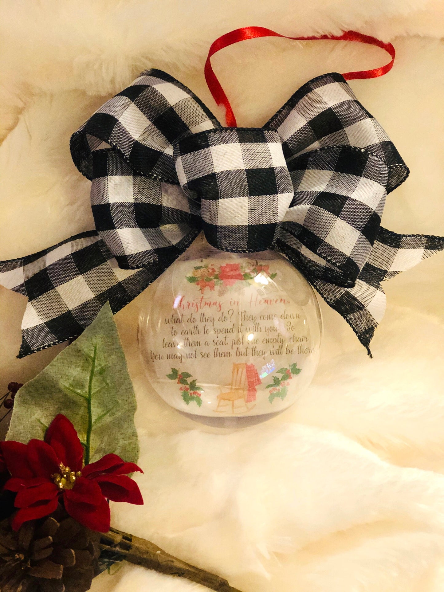 Floating Ornament - Christmas in Heaven - Memorial Ornament - Floating Memorial Ornament - Empty Chair Ornament - Christmas Ornament