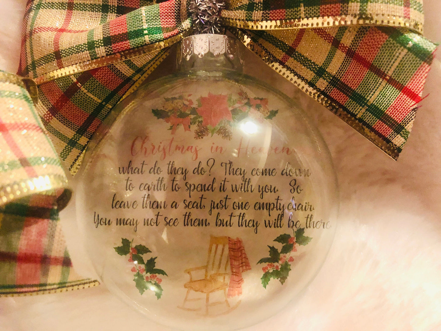 Floating Ornament - Christmas in Heaven - Memorial Ornament - Floating Memorial Ornament - Empty Chair Ornament - Christmas Ornament