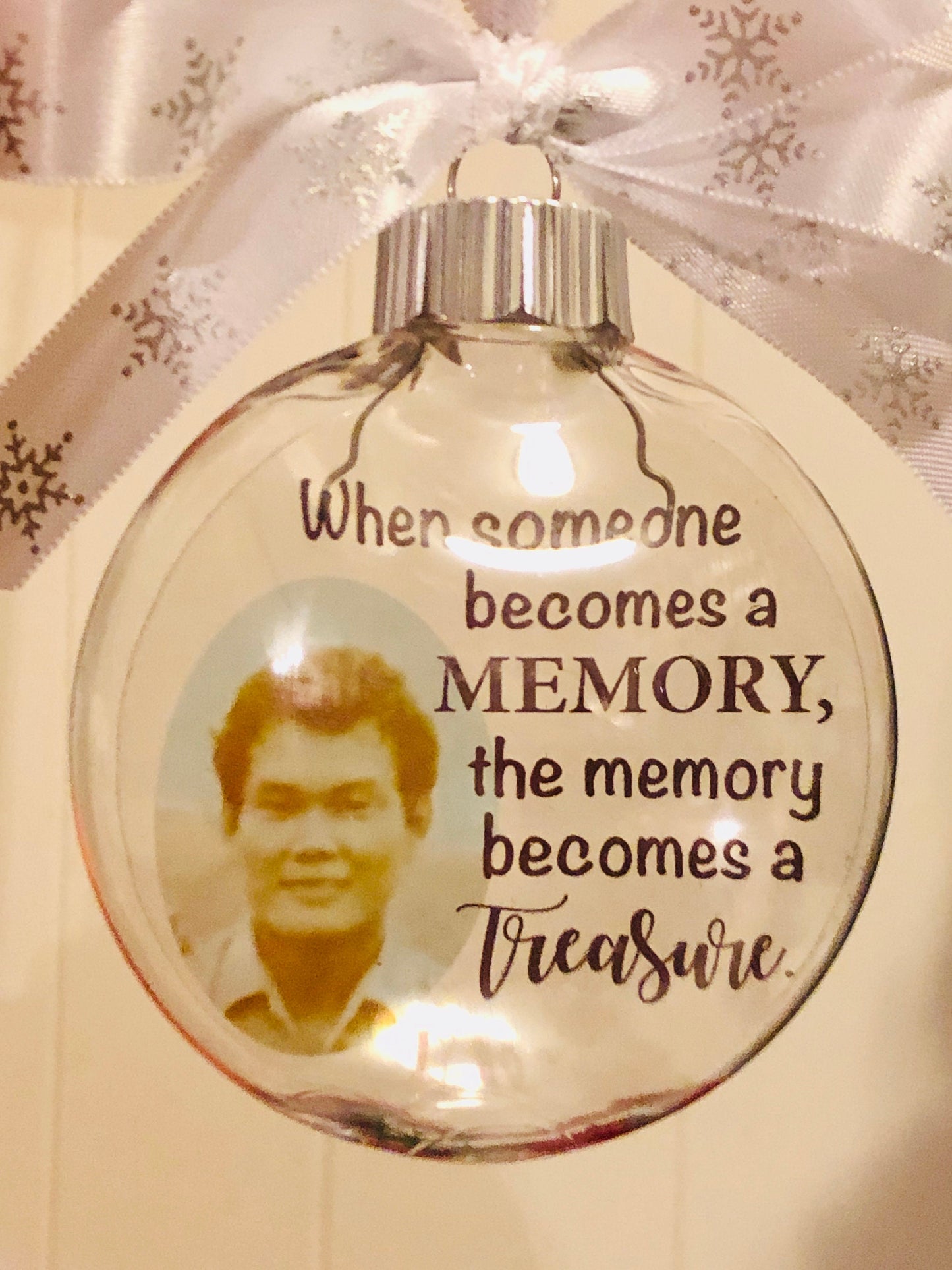 Because Someone We Love is in Heaven Floating Ornament - Personalized Floating Ornament - Floating Memorial Ornament - Christmas Ornament