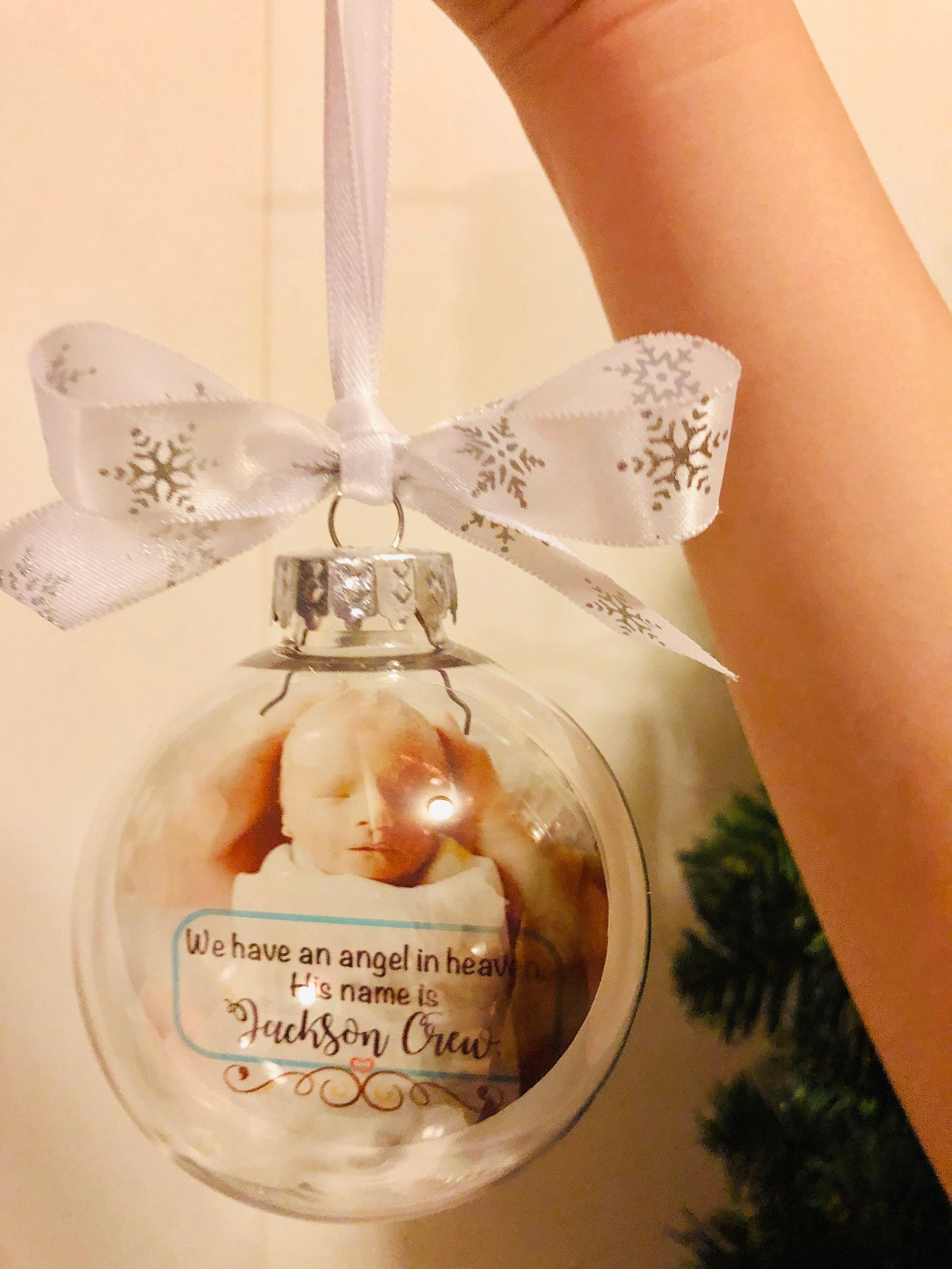 We Have an Angel in Heaven Floating Ornament - Personalized Floating Ornament - Floating Memorial Ornament - Christmas Ornament