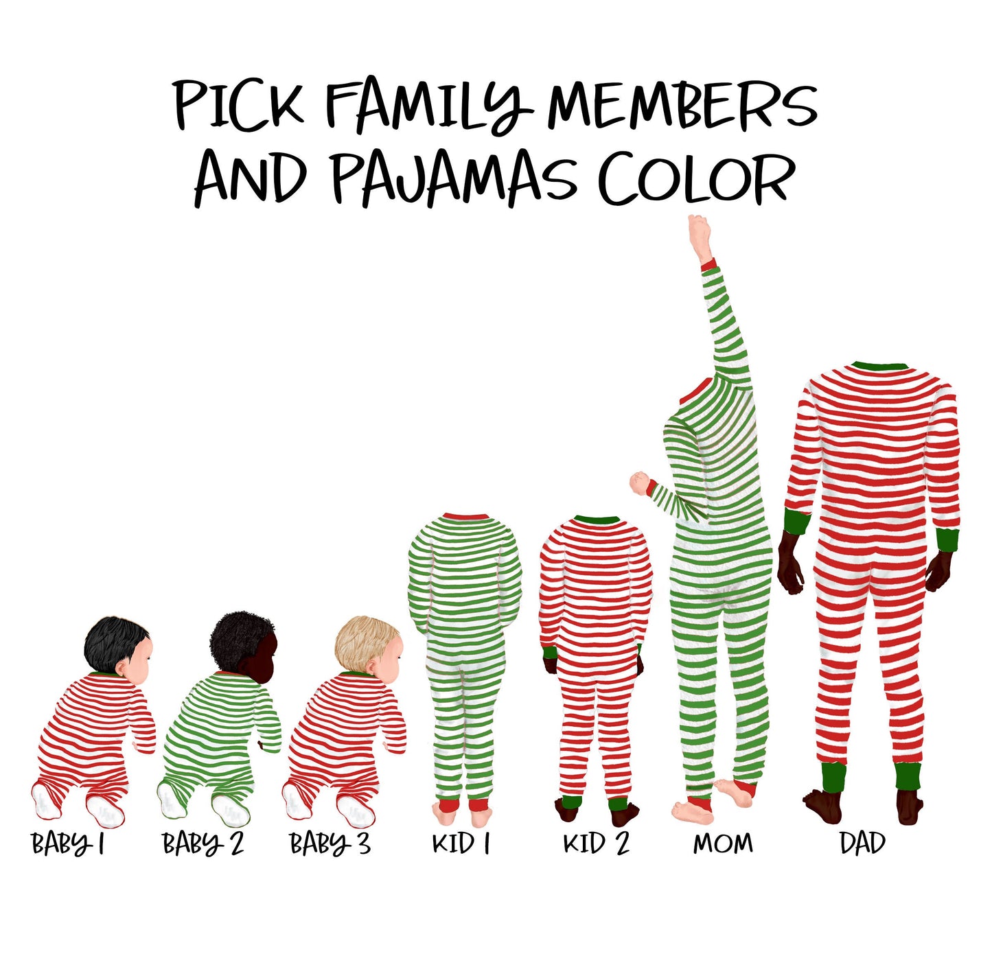 Unframed Custom Christmas Family Print - Custom Family Print - Christmas Family Pajamas - Christmas Print