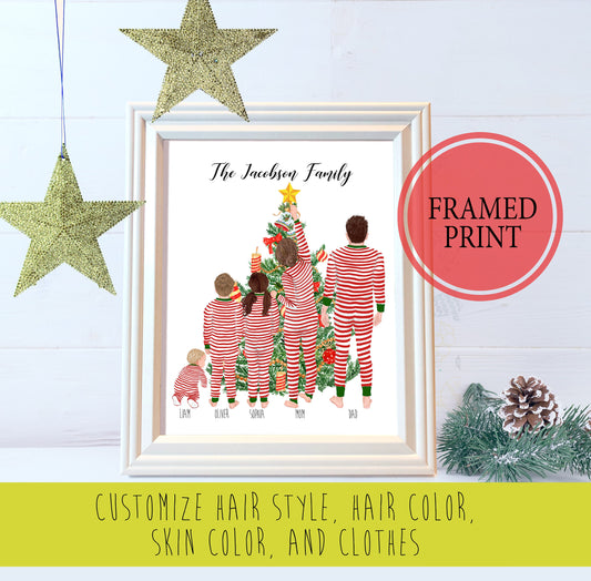 Unframed Custom Christmas Family Print - Custom Family Print - Christmas Family Pajamas - Christmas Print