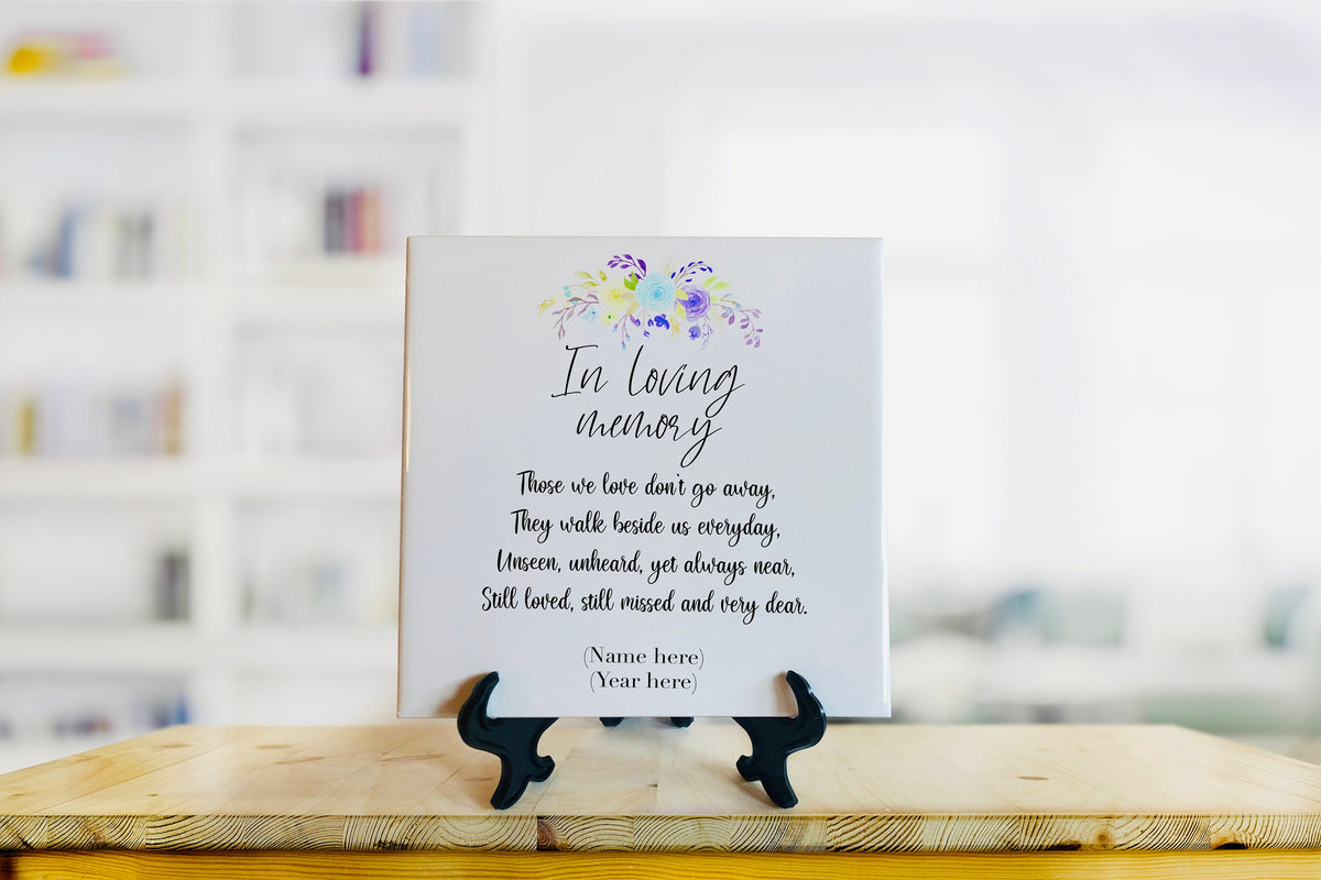 Memory Tiles Personalized Memorial Tile - In Loving Memory - Remembrance Tile - Sym ...