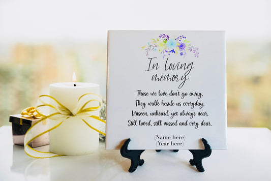 Personalized Memorial Tile - In Loving Memory - Remembrance Tile - Sympathy Gift - Bereavement Gift