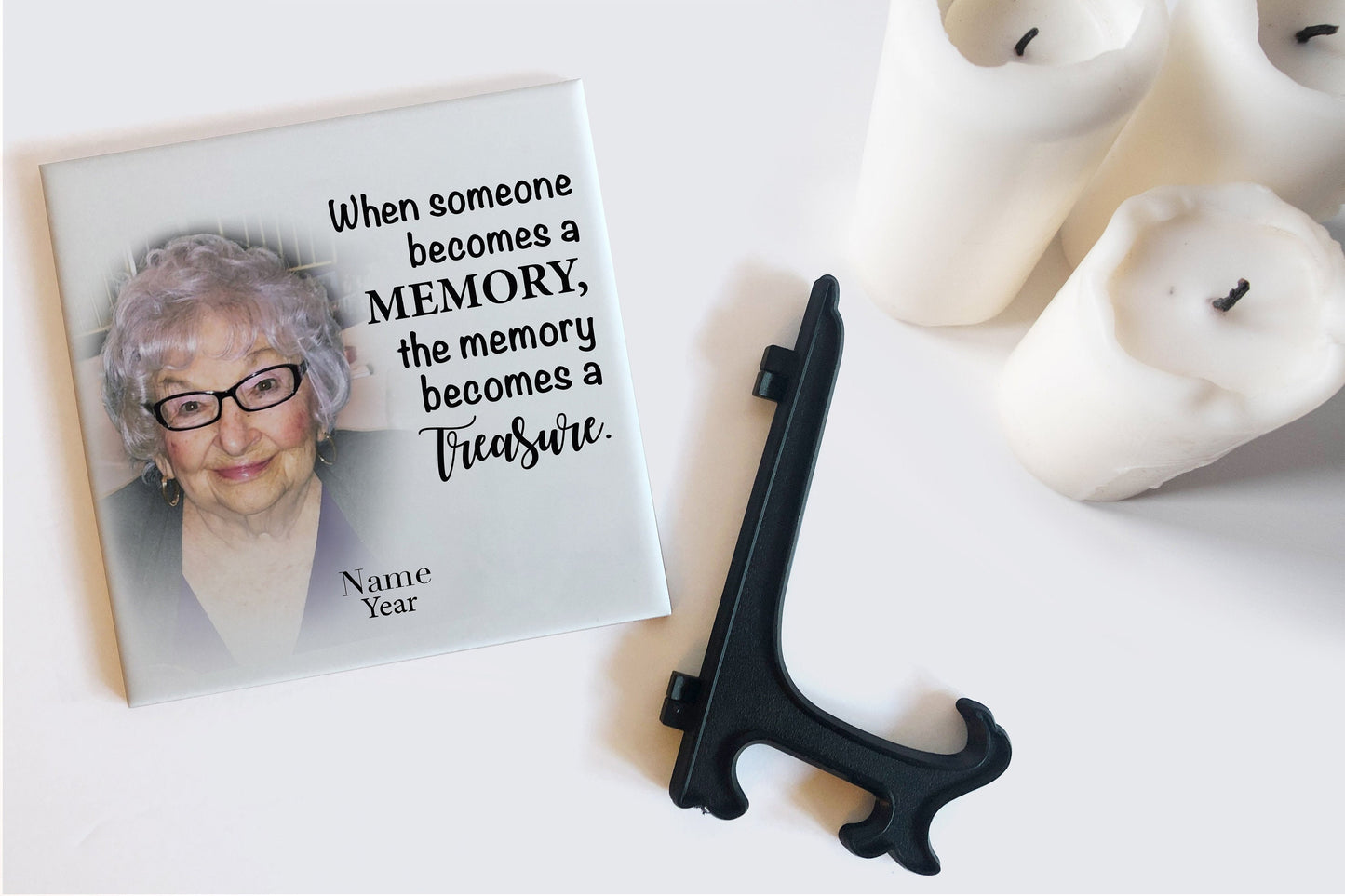 Memorial Tile - Remembrance Tile - When someone becomes a memory - Personalized Photo Memorial Tile - Sympathy Gift - Bereavement Gift