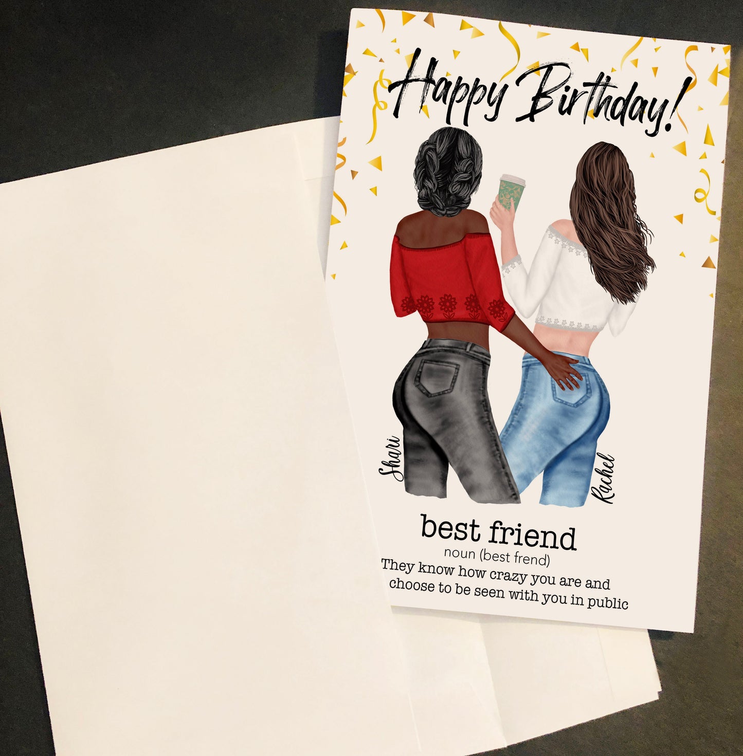 Personalized Birthday Card - Custom Birthday Card - Personalized Greeting Card - Custom Greeting Card - Best Friend Birthday Card