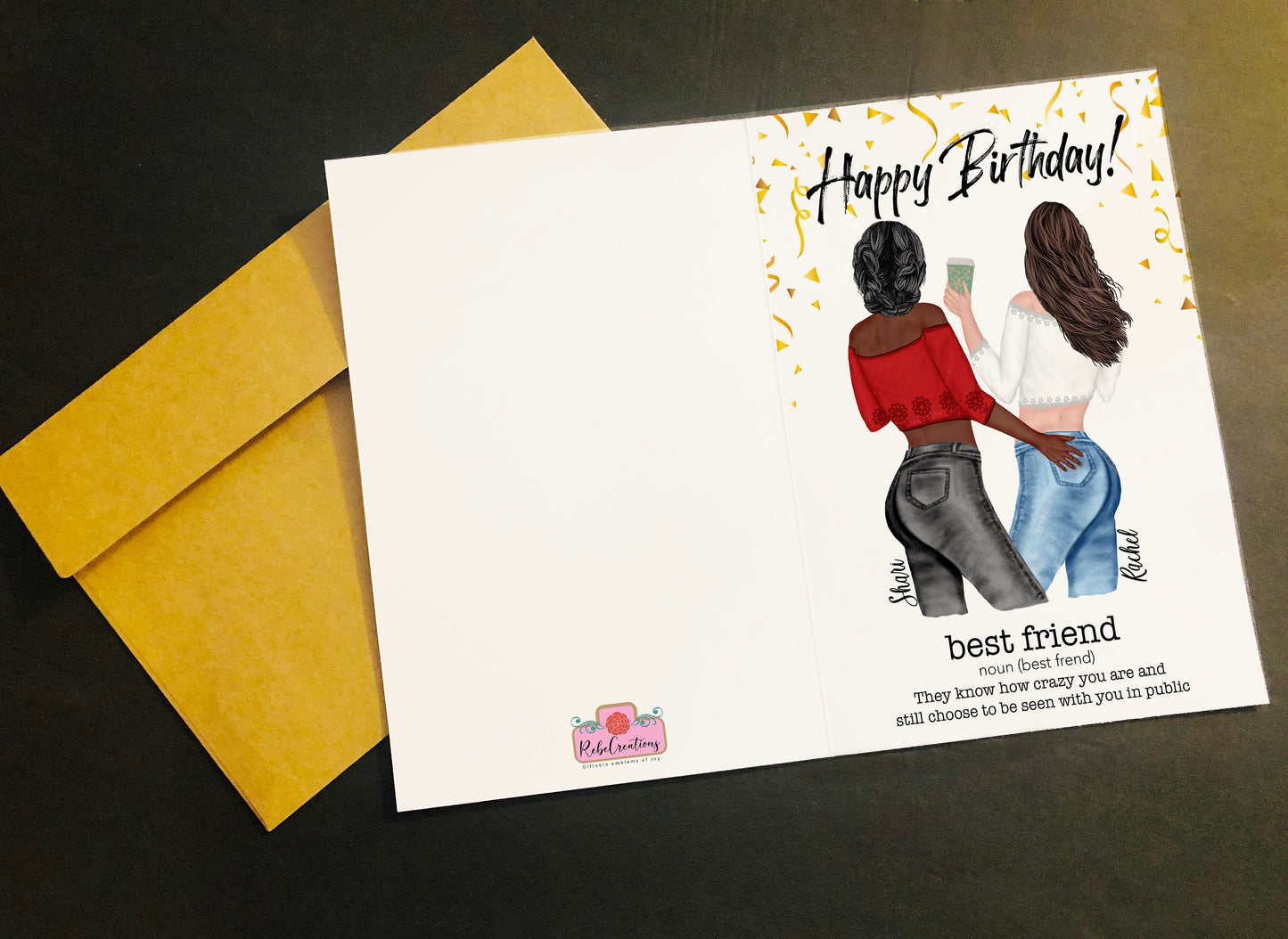 Personalized Birthday Card - Custom Birthday Card - Personalized Greeting Card - Custom Greeting Card - Best Friend Birthday Card