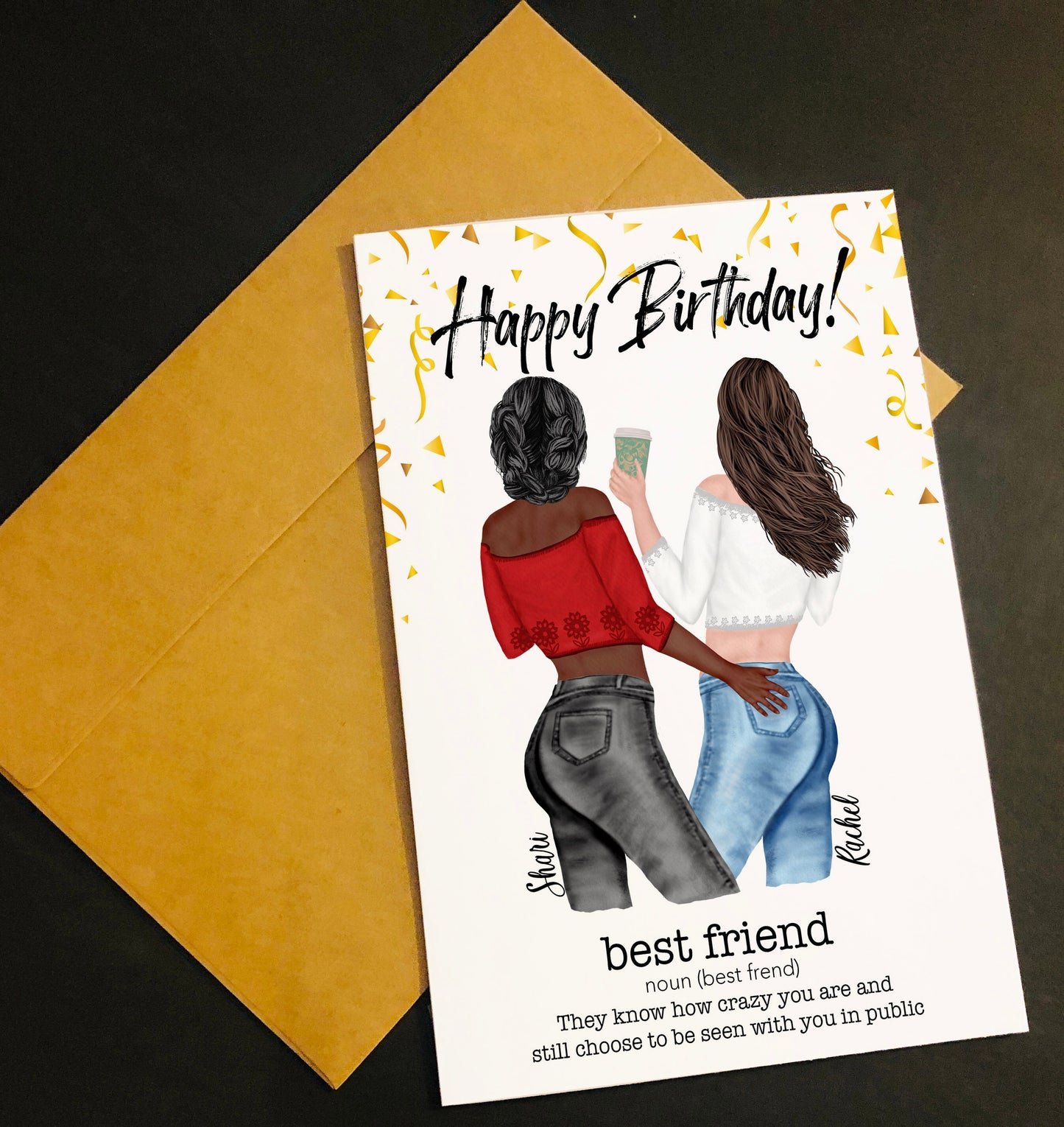 Personalized Birthday Card - Custom Birthday Card - Personalized Greeting Card - Custom Greeting Card - Best Friend Birthday Card