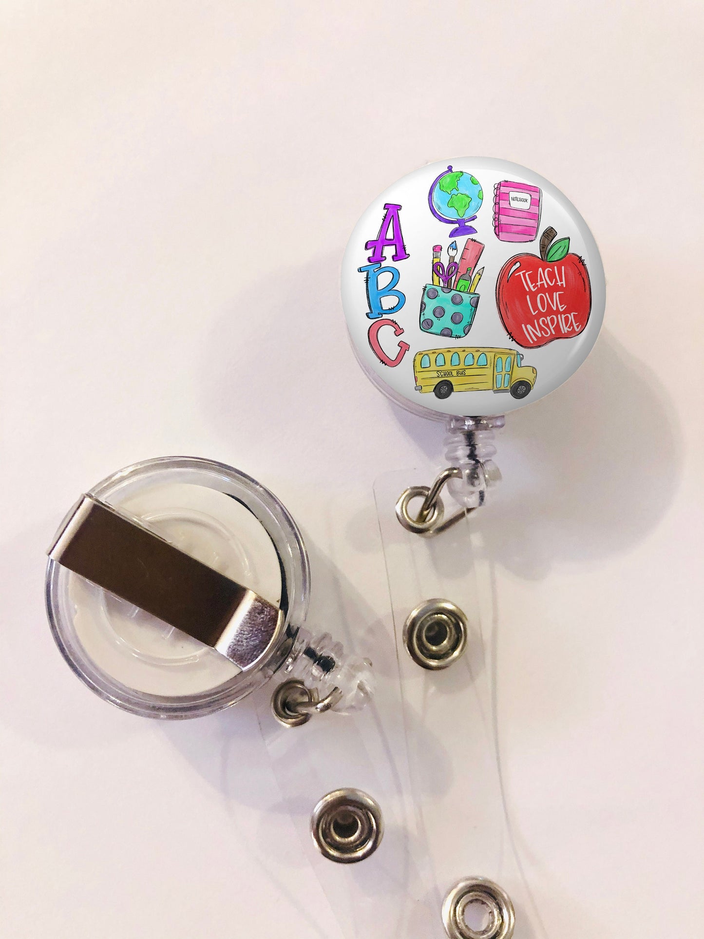 Teacher Badge Reel - Teacher ID Badge Reel - ID Retractable badge, ID Badge Reel - Teacher  Gift