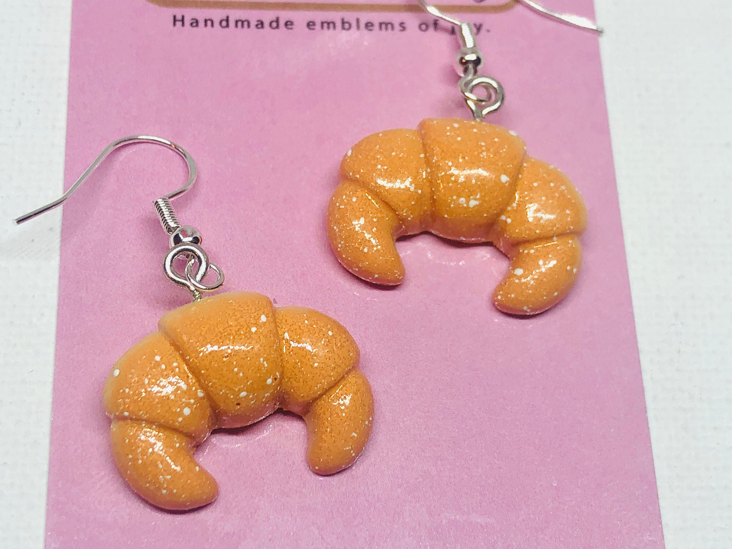 Food Earrings - Croissant Earrings - Food Jewelry - Dangle Earrings - Fun Earrings - Fun Gift - Novelty Earrings