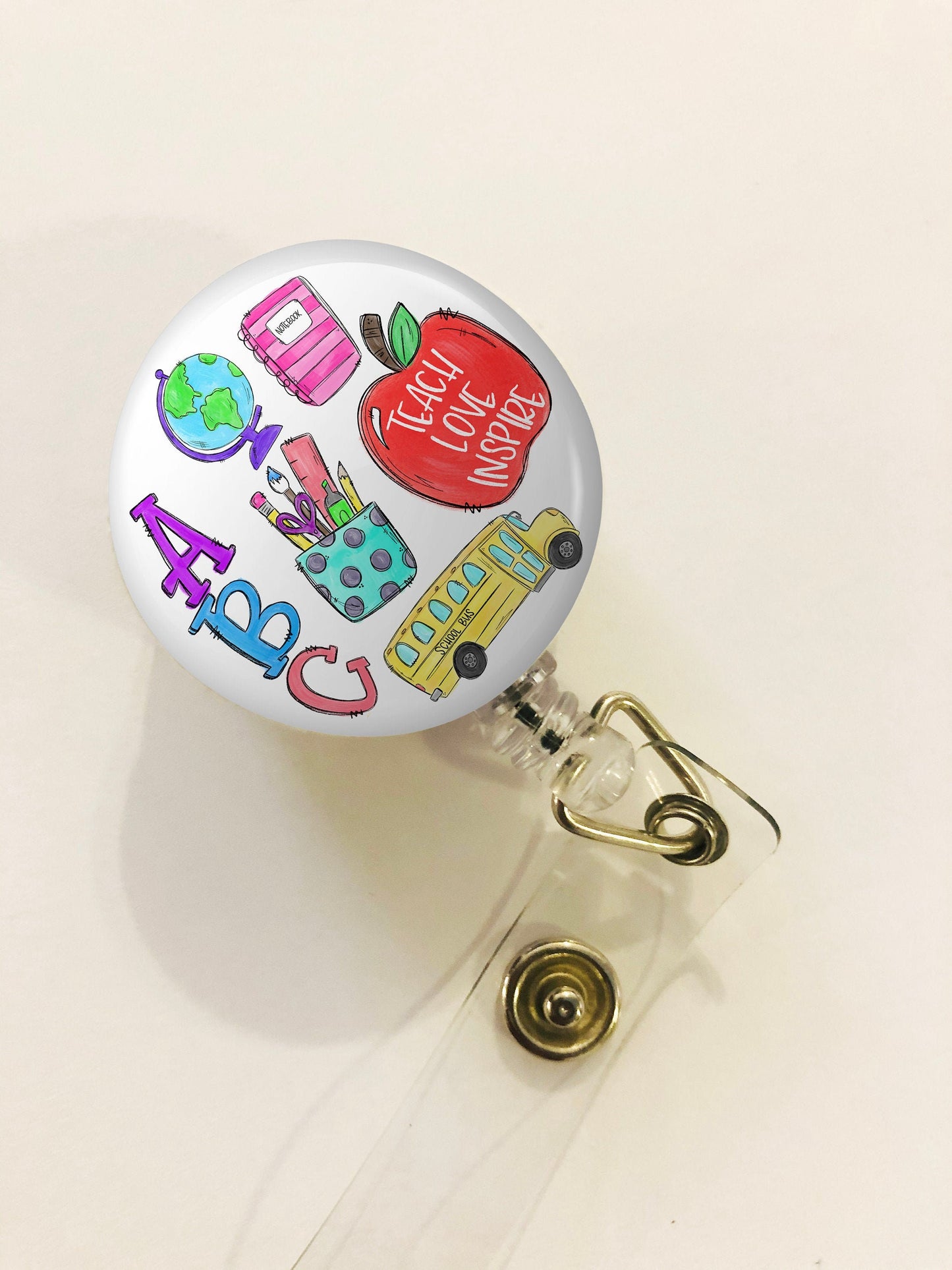 Teacher Badge Reel - Teacher ID Badge Reel - ID Retractable badge, ID Badge Reel - Teacher  Gift
