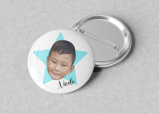 Personalized Photo Button Badge - Photo Button Badge - Photo Pin - Photo Button Pin