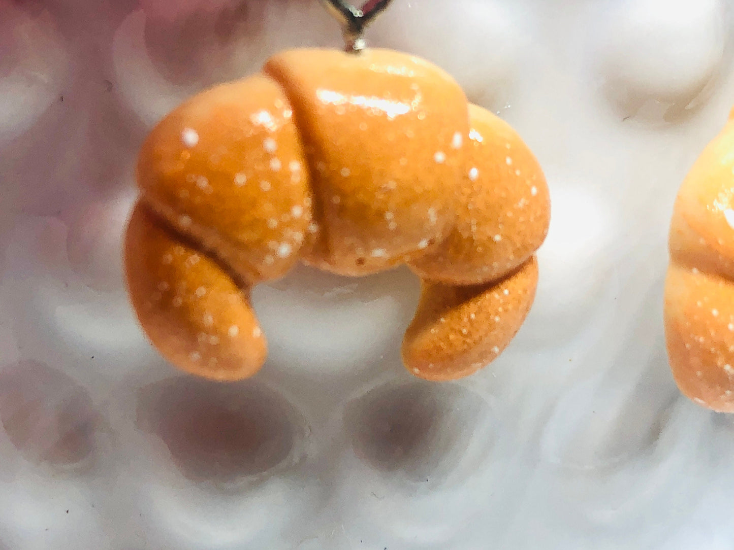 Food Earrings - Croissant Earrings - Food Jewelry - Dangle Earrings - Fun Earrings - Fun Gift - Novelty Earrings