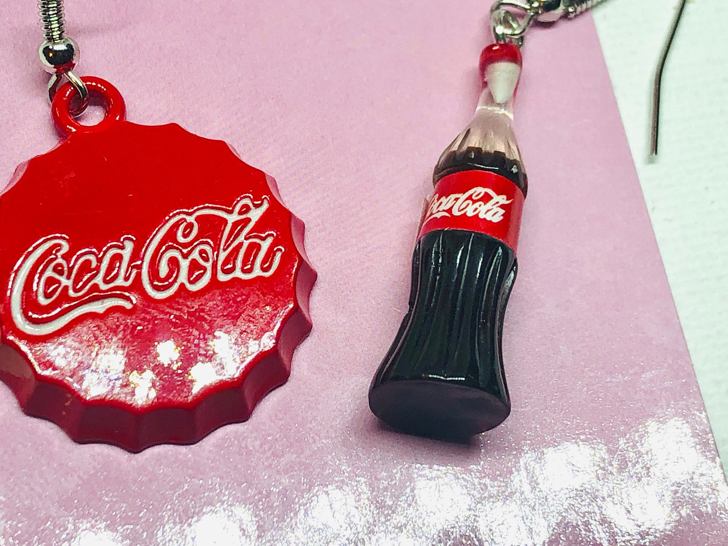 Coca Cola Earrings - Food Jewelry - Dangle Earrings - Fun Earrings - Fun Gift - Novelty Earrings