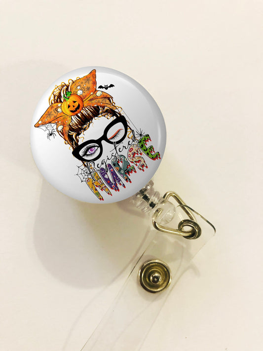Halloween Nurse Badge Reel - Halloween RN Badge Reel - ID Retractable badge, ID Badge Reel - Nurse Gift