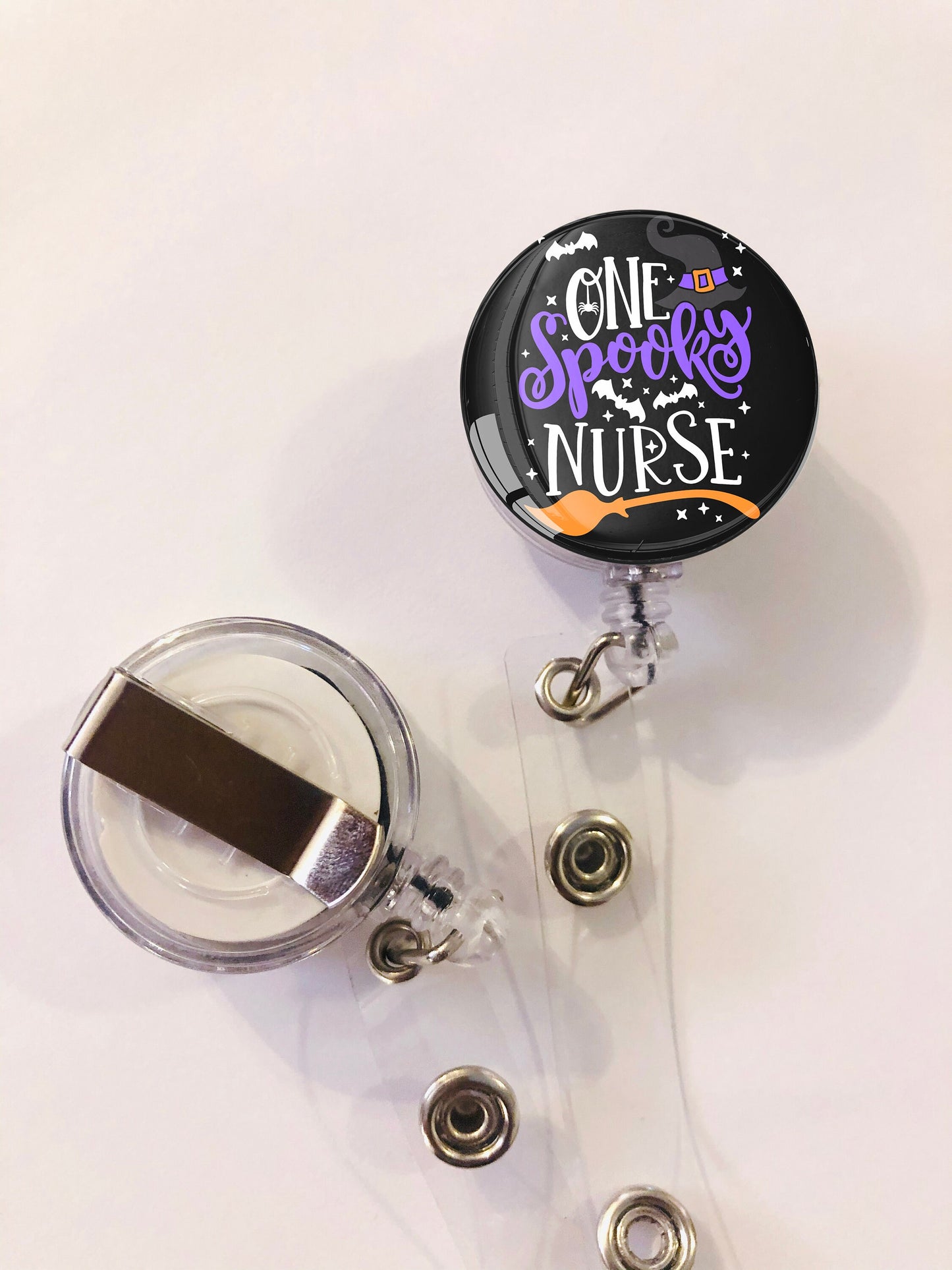 One Spooky Nurse Badge Reel - Halloween Nurse Badge Reel - RN Halloween Badge Reel - ID Retractable badge, ID Badge Reel - Nurse Gift
