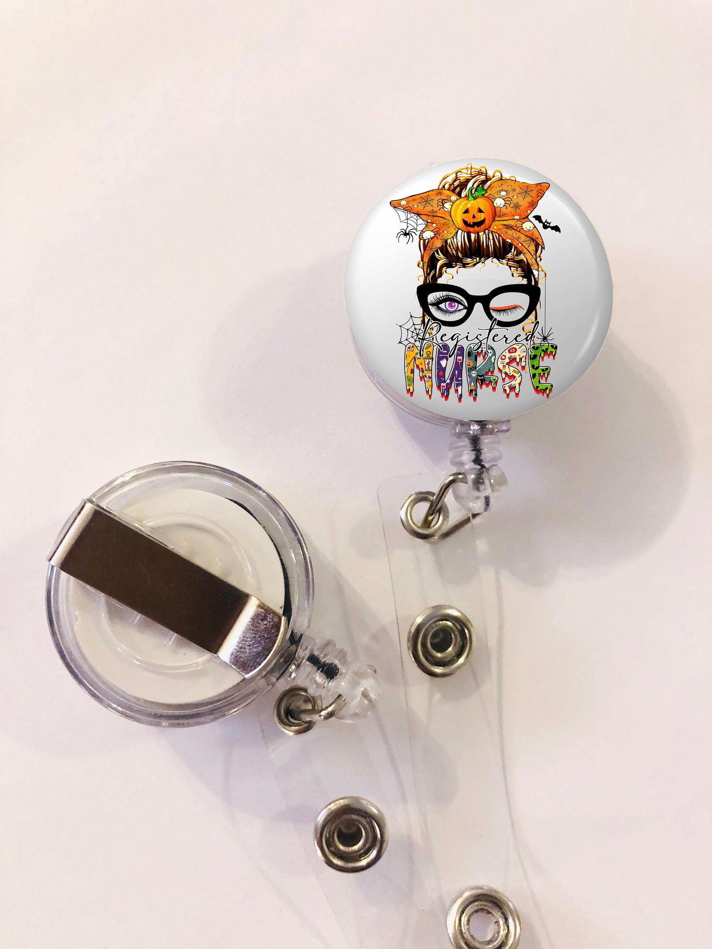 Halloween Nurse Badge Reel - Halloween RN Badge Reel - ID Retractable badge, ID Badge Reel - Nurse Gift