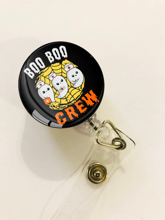 Halloween Nurse Badge Reel - Boo Boo Crew Nurse Badge - Halloween RN Badge Reel - ID Retractable badge, ID Badge Reel - Nurse Gift