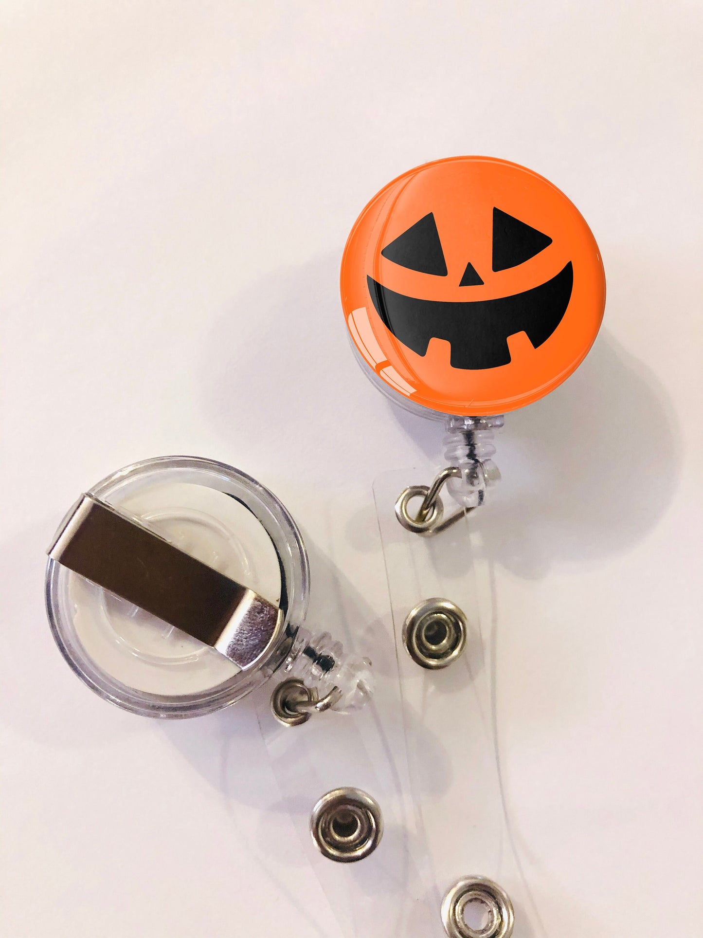 Halloween Nurse Badge Reel - Halloween Pumpkin Face Nurse Badge - Halloween RN Badge Reel - ID Retractable badge, ID Badge Reel - Nurse Gift