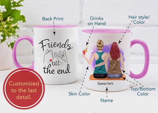 Best Friends Mug, Customized Best Friends Mug, Friendship Mug, Friendship Gift, Best Friends Gift, Best Friends Keepsakes, BFF Mug, Besties