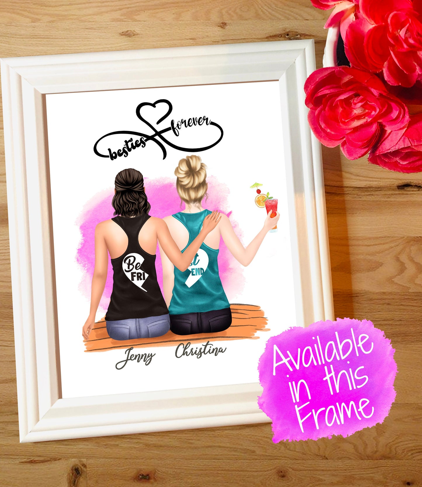 Best Friends Print, Customized Best Friends Print, Friendship Print, Friendship Gift, Best Friends Gift, Best Friends Keepsakes, UNFRAMED