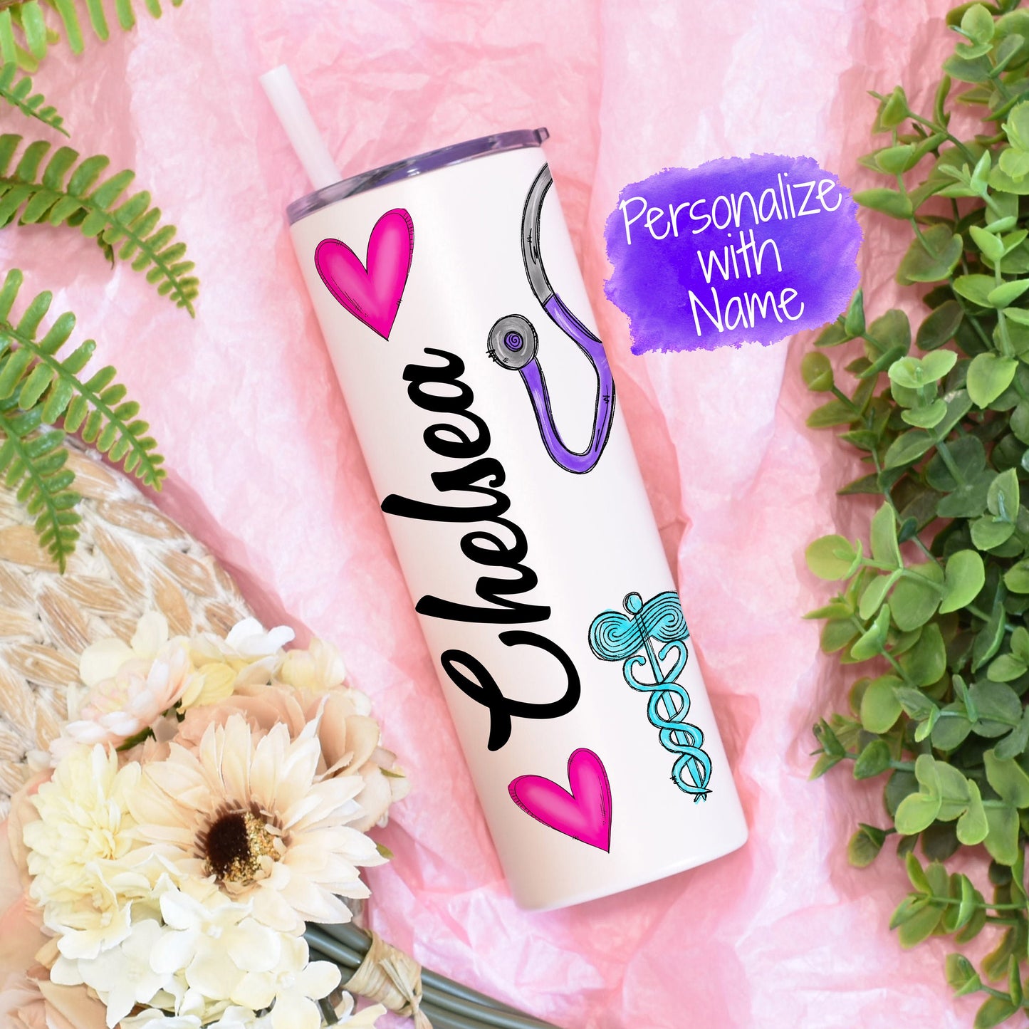 Respiratory Therapist 20 oz Skinny Tumbler - She works willingly with her hands - RT Skinny Tumbler -  RT Gift - Respiratory Therapist