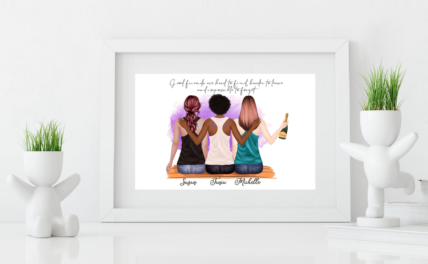 Best Friends Print, Customized Best Friends Print, Friendship Print, Friendship Gift, Best Friends Gift, Best Friends Keepsakes, UNFRAMED