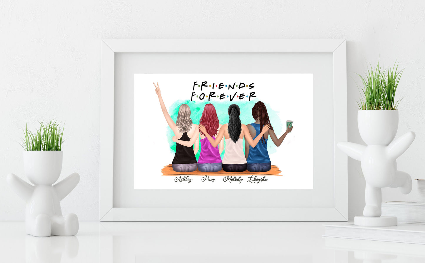 Best Friends Print, Customized Best Friends Print, Friendship Print, Friendship Gift, Best Friends Gift, Best Friends Keepsakes, UNFRAMED
