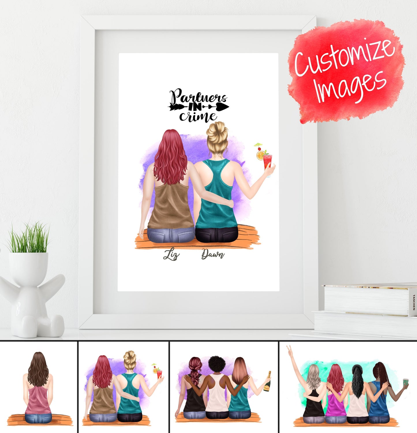 Best Friends Print, Customized Best Friends Print, Friendship Print, Friendship Gift, Best Friends Gift, Best Friends Keepsakes, UNFRAMED