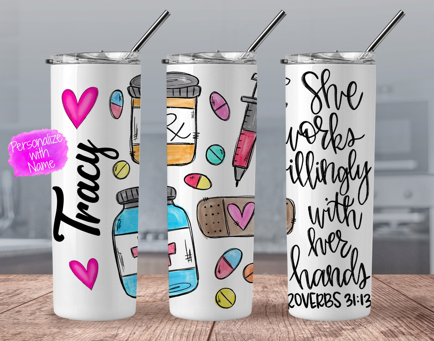 Pharmacist Skinny Tumbler - She works willingly with her hands - Pharmacist Skinny Tumbler -  Pharmacist Gift