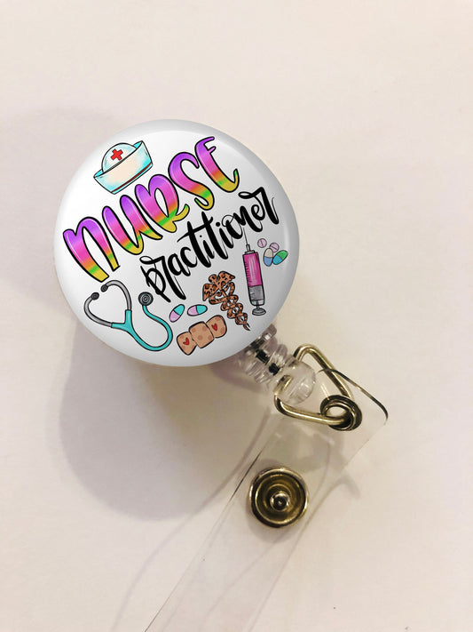 Nurse Practitioner Badge Reel - NP Badge Reel - ID Retractable badge, ID Badge Reel - Nurse Gift - Np Gift