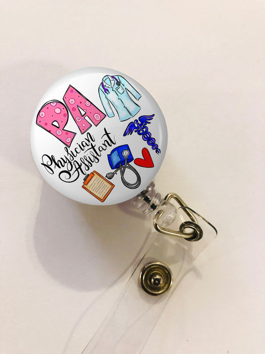 Physician Assistant Badge Reel - Physician Assistant Badge Reel - ID Retractable badge, ID Badge Reel - PA Gift