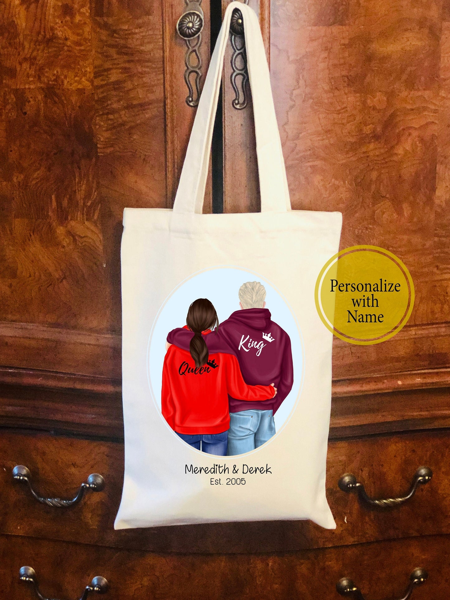 Personalized Couple Canvas Bag -  Canvas Bag - Couple Gift - Couple Bag - Valentines Day