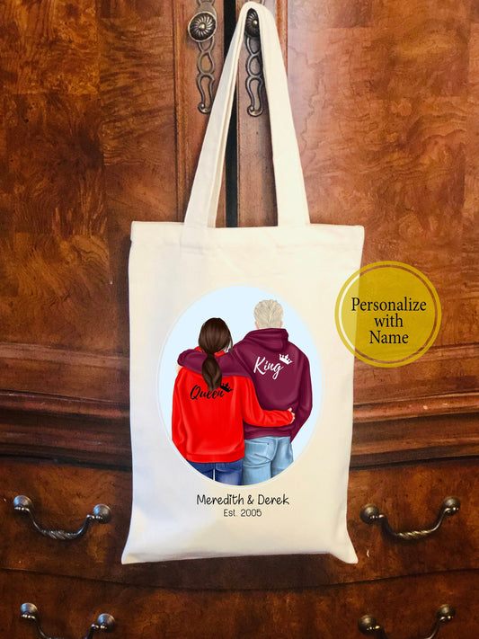 Personalized Couple Canvas Bag -  Canvas Bag - Couple Gift - Couple Bag - Valentines Day