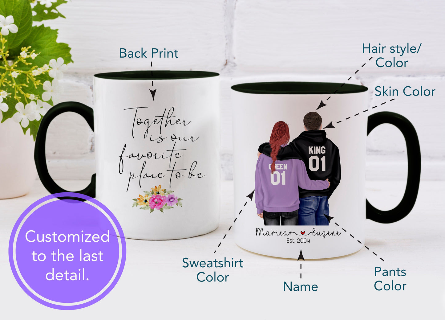 Couples Mug - Personalized Couples Mug, Custom Couple Mug, Couple Gifts, Personalized Mug - Valentines Day Gift - Valentines Gift