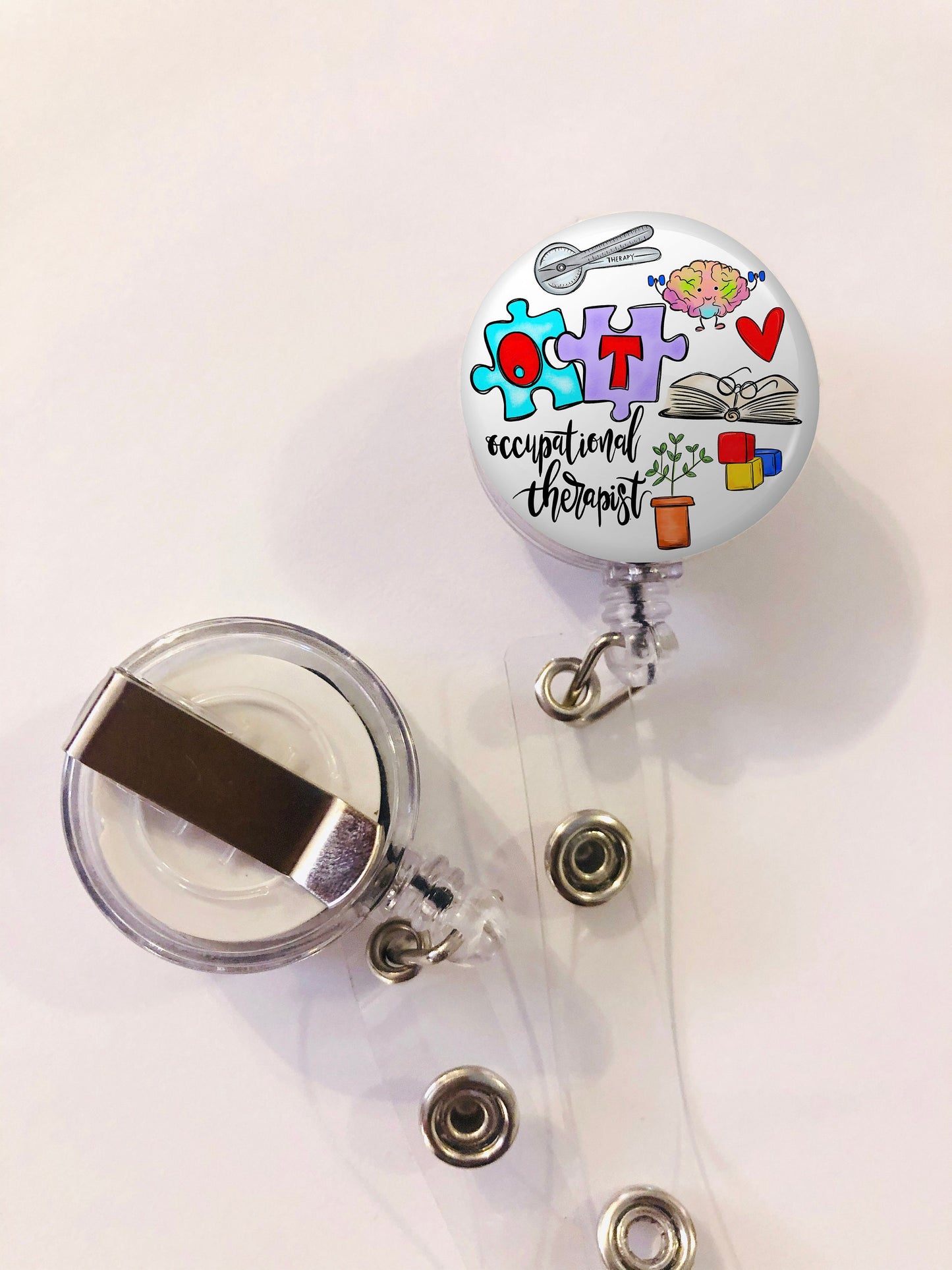 Occupational Therapist Badge Reel - PT Badge Reel - ID Retractable badge, ID Badge Reel - Pt Gift - Ot Gift - Occupational Therapist Gift