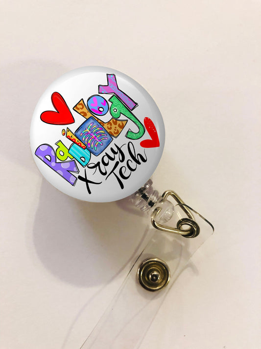 Radiology Tech Badge Reel - Xray Tech Badge Reel - ID Retractable badge, ID Badge Reel - Radiology Tech Gift
