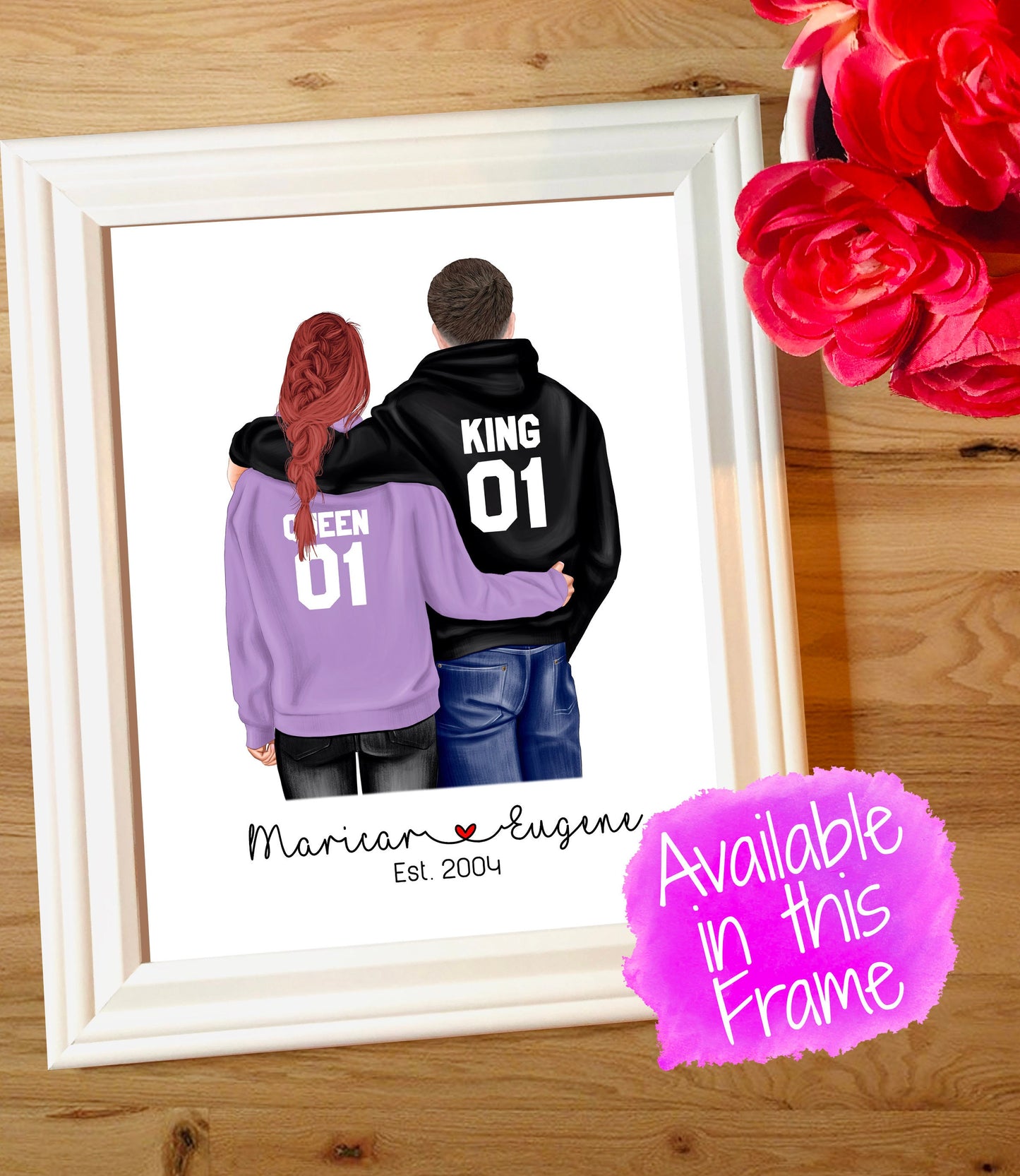 Customized Couple Print, Personalized Couple Print - Couples Gift - Personalized Framed Print - Valentines Day Gift - Valentines Gift