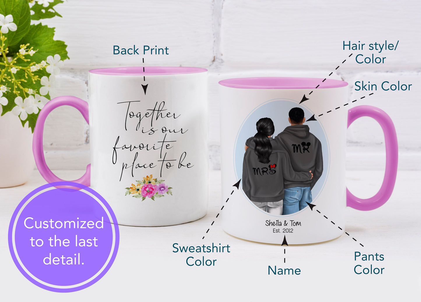 Couples Mug - Personalized Couples Mug, Custom Couple Mug, Couple Gifts, Personalized Mug - Valentines Day Gift - Valentines Gift