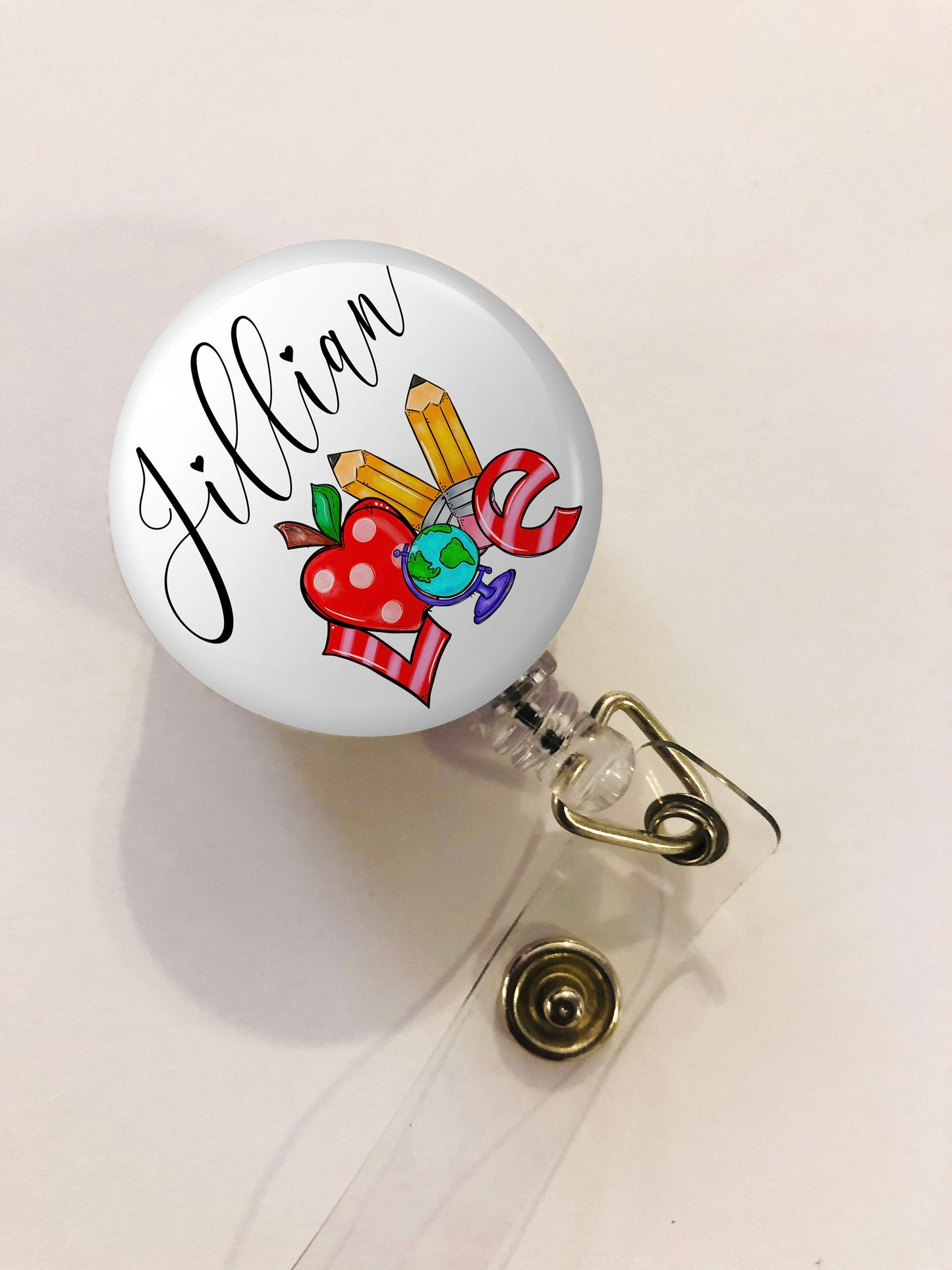 Personalized Teacher Badge Reel - Teacher ID Badge Reel - ID Retractable badge, ID Badge Reel - Personalized Teacher Gift - Teacher Gift
